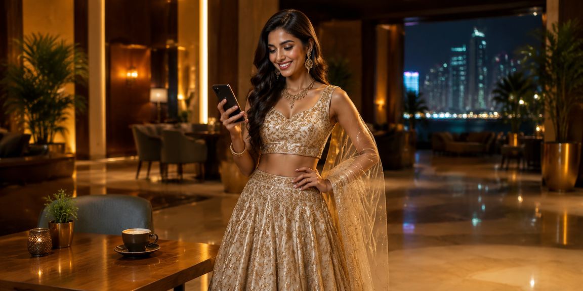 Indian woman playing casino games on mobile device